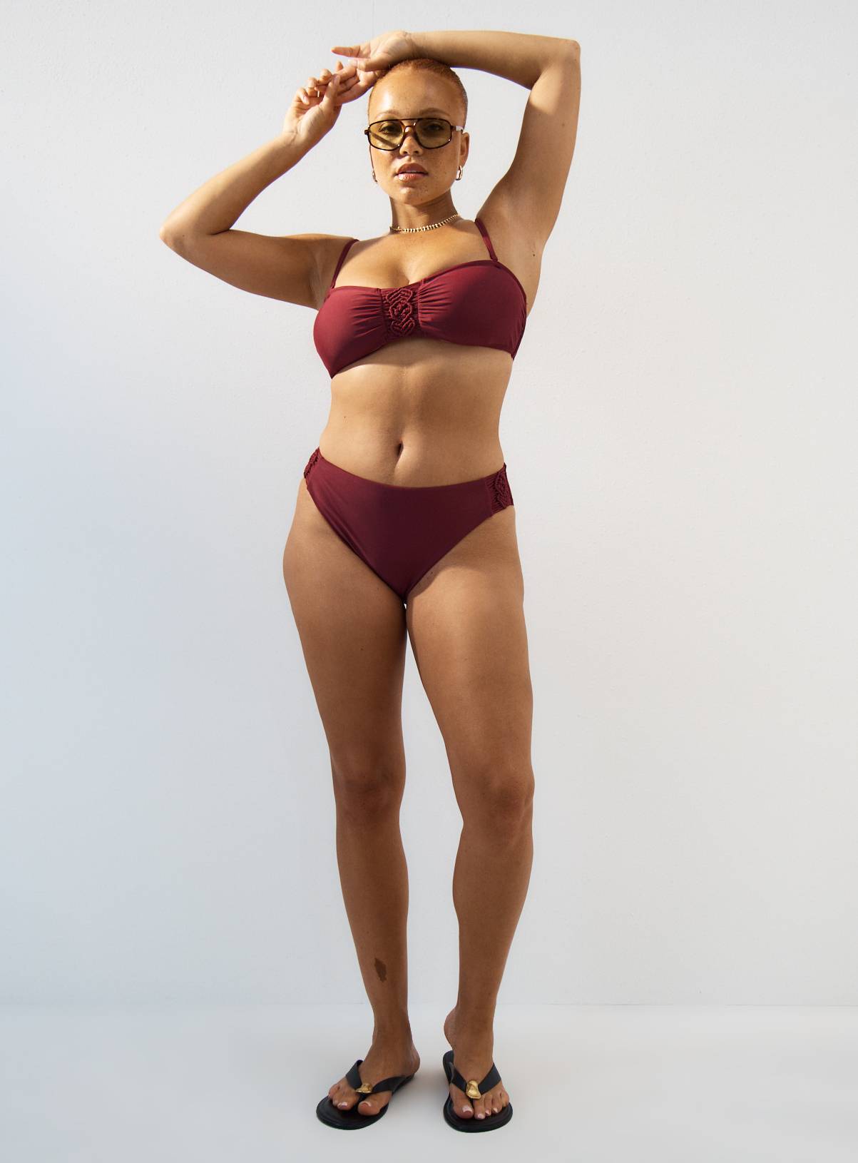 Berry Red Macrame Bandeau Bikini Top 20 - Image 3